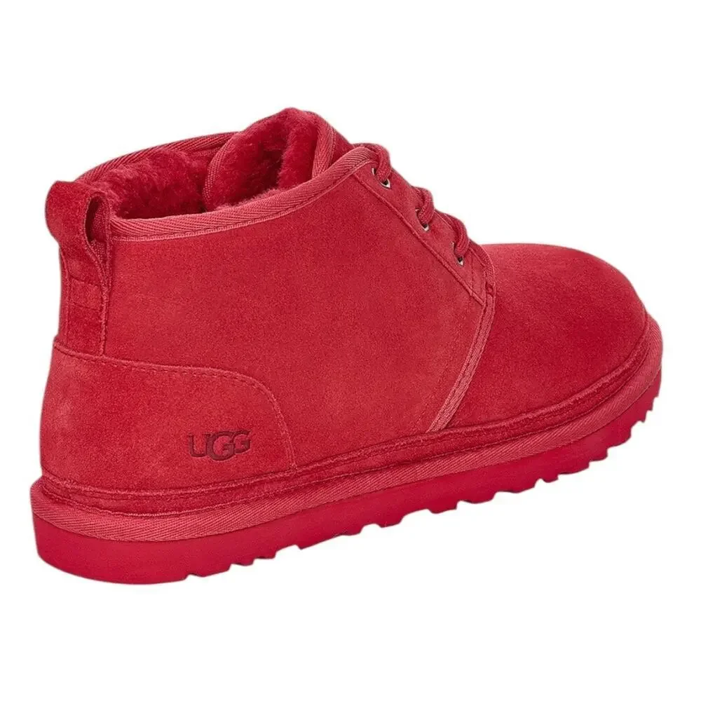 UGG Neumel Samba Red‎ Suede Wool Lined Lace Up Ankle Boots Men’s Size 10 NEW